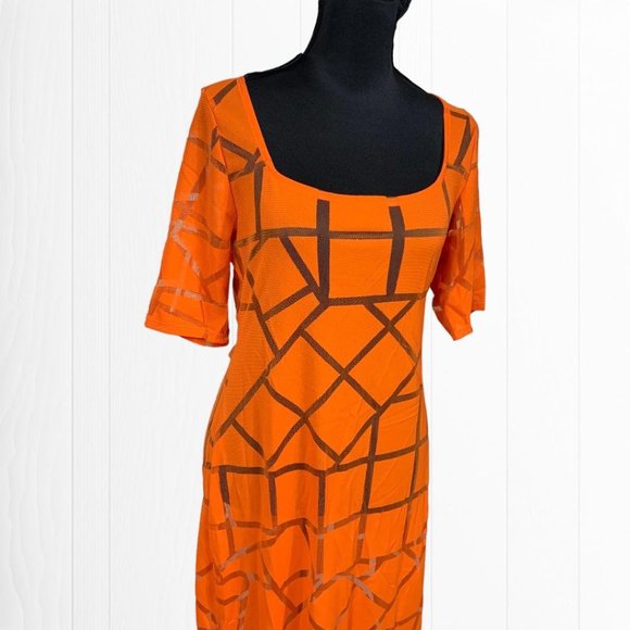 CURVE Summer Babe Midi Orange Long Sheer Transparent Dress - Picture 7 of 11